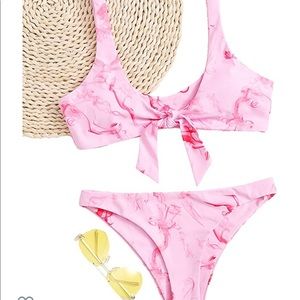 Pink tie die bikini